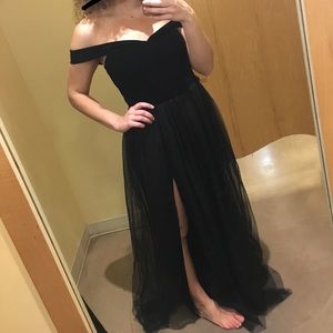 Black Formal Off the Shoulder Dress